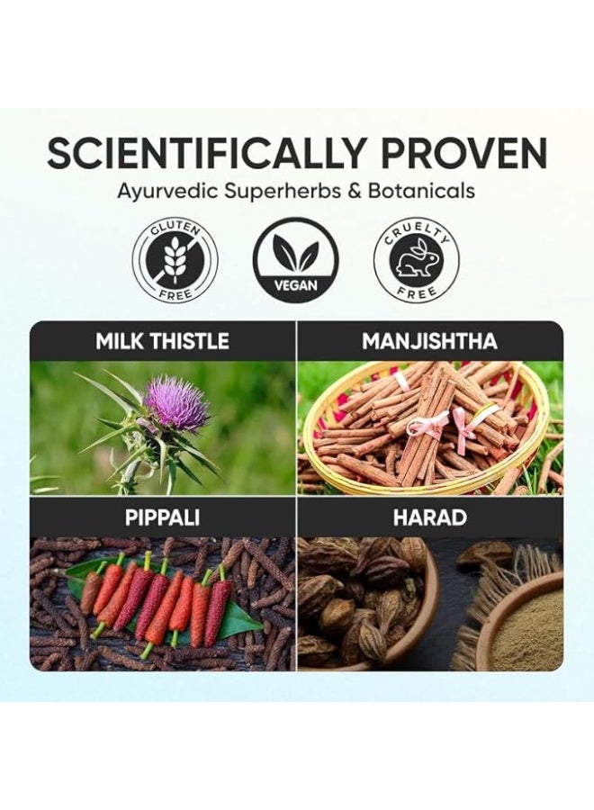 NAMHYA شاي نامها لتنظيف الكبد | إزالة السموم من الكبد | يساعد في التخلص من دهون الكبد | شاي أعشاب | غني بالهليلج وشوك الحليب والأعشاب الهندية الأيورفيدية 3.53 أونصة (100 جرام) - Image 4